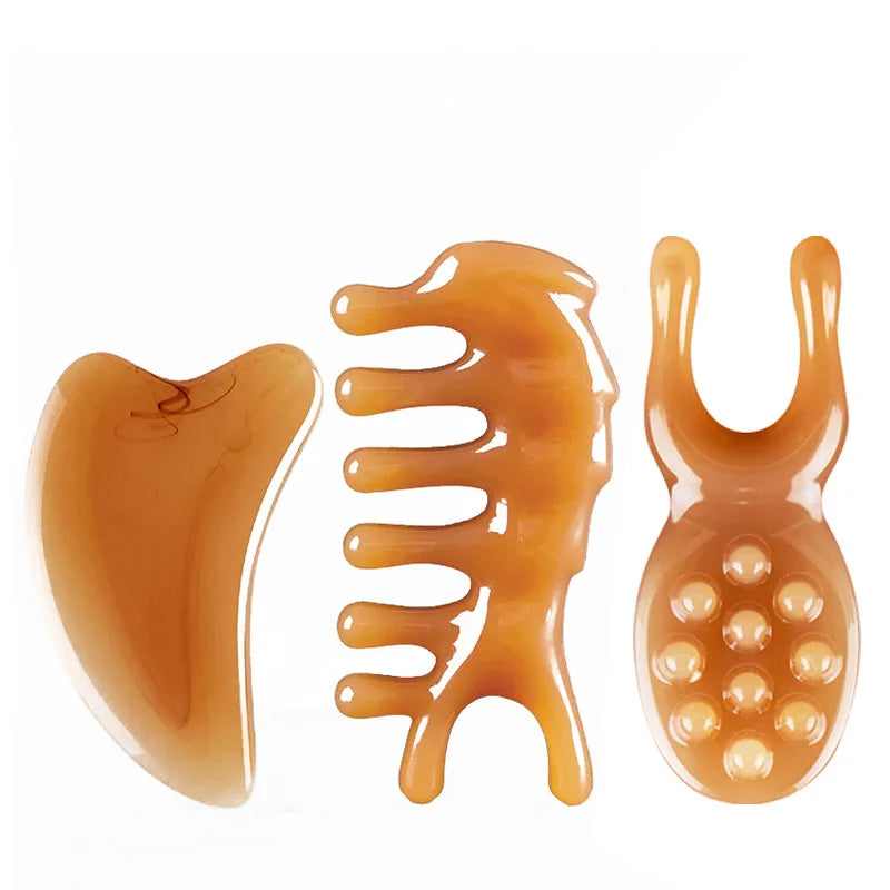 Skin Scraping Resin Guasha Massage Board Face Eye SPA Massager Plate ​For Neck Back Body Legs Hands Promote Blood Circulation