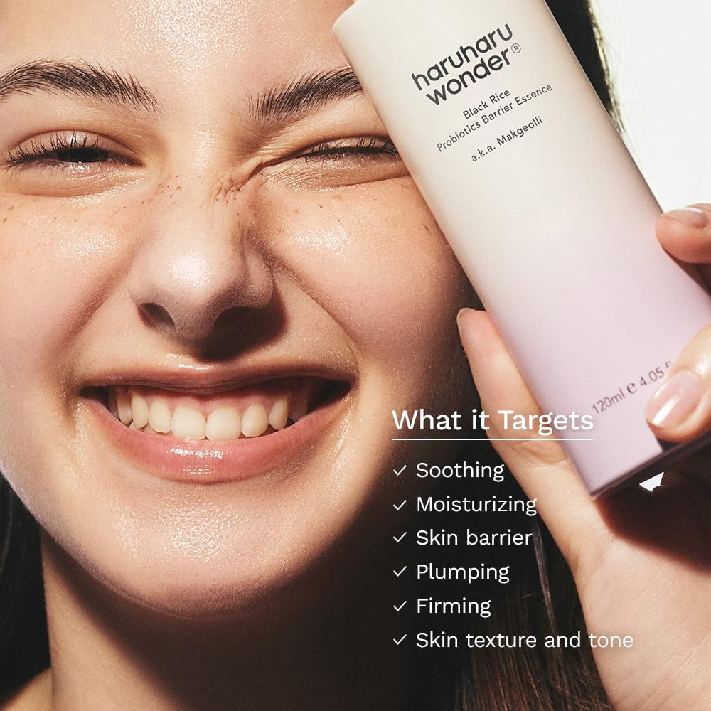 Wonder Black Rice Probiotics Barrier Essence, 4.05 Fl.Oz, Skin Flooding & Layering, Strengthens Skin Barrier, Moisturizes, Glowy Radiant Skin, Non-Comedogenic, Vegan Korean Skincare