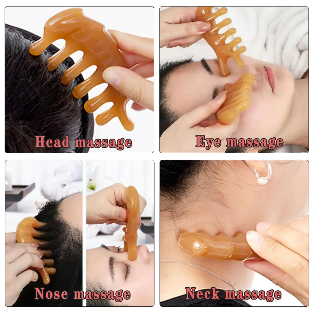 Skin Scraping Resin Guasha Massage Board Face Eye SPA Massager Plate ​For Neck Back Body Legs Hands Promote Blood Circulation