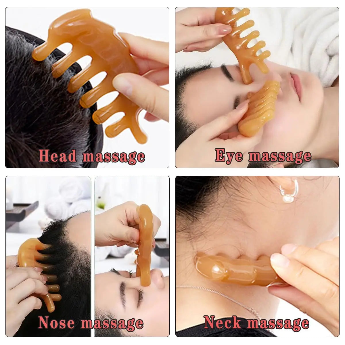 Skin Scraping Resin Guasha Massage Board Face Eye SPA Massager Plate ​For Neck Back Body Legs Hands Promote Blood Circulation