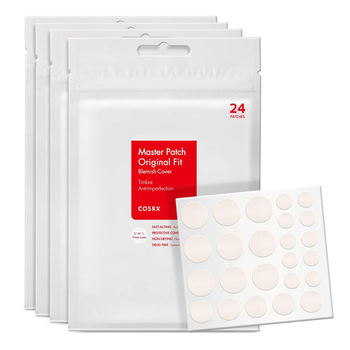 Acne Pimple Patch Absorbing Hydrocolloid Original 3 Size Patches for Blemishes and Zits Cover, Absorbs Zits & Blemish, Spot Stickers for Face and Body, Korean Skin Care (96 Count)