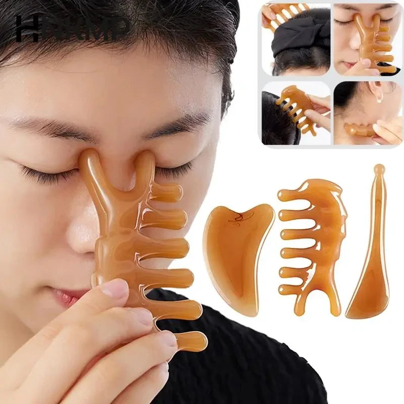 Skin Scraping Resin Guasha Massage Board Face Eye SPA Massager Plate ​For Neck Back Body Legs Hands Promote Blood Circulation