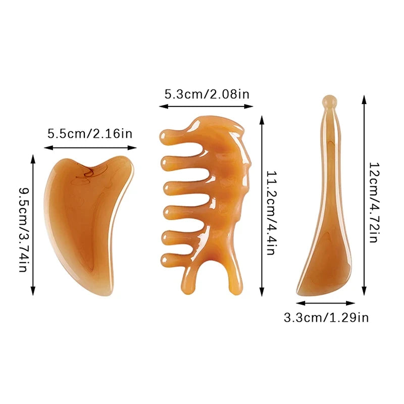 Skin Scraping Resin Guasha Massage Board Face Eye SPA Massager Plate ​For Neck Back Body Legs Hands Promote Blood Circulation